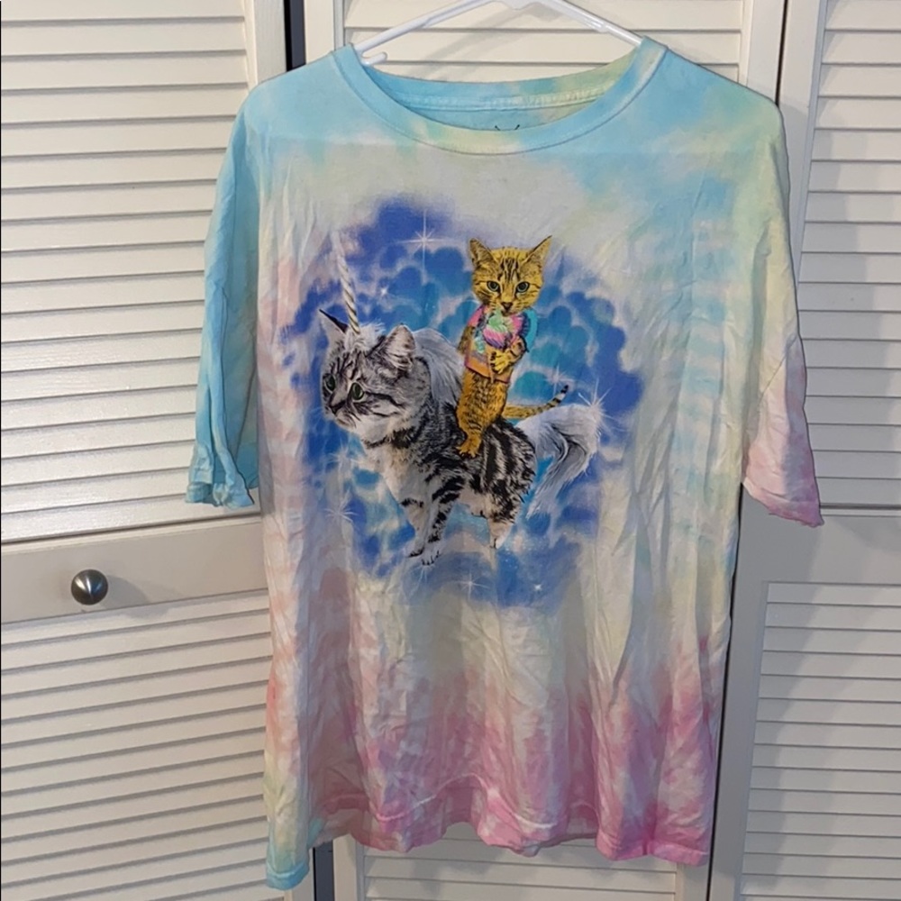 Tie dye cat shirt
